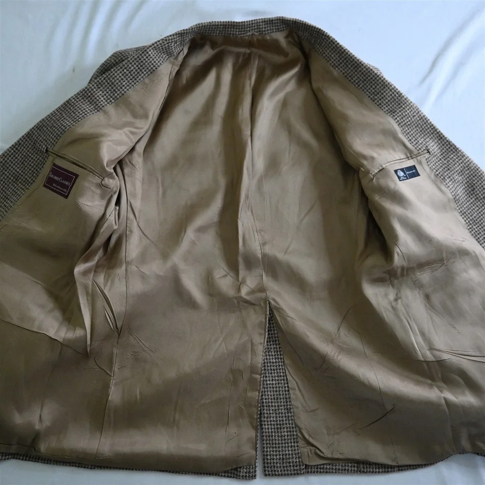 Vtg Levis 44R Brown‎ Blanketweave Tweed 100% Wool Mens Blazer Sport Coat Jacket - Picture 6 of 12